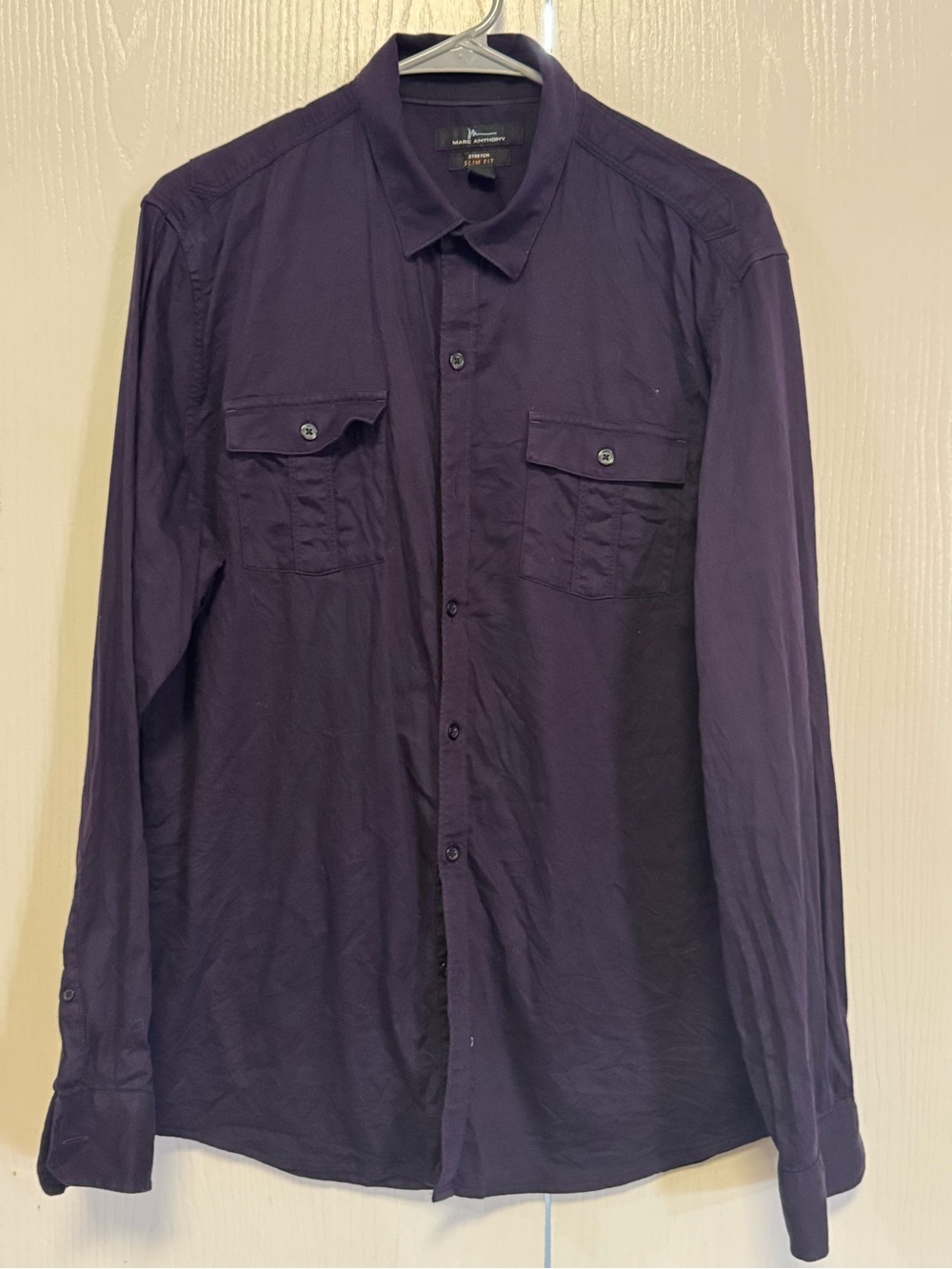 Marc Anthony Slim Fit Button-Up Shirt in Deep Plum
